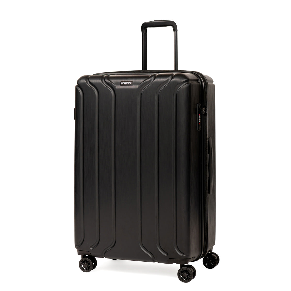 NONSTOP NEW YORK Luggage Expandable Spinner Wheels hard side shell Travel Suitcase Lightweight, TSA Lock, Double USB Port  ( Black , 3-Piece Set (20/24/28) ) Black 3 Piece Set 20 24 28 U44