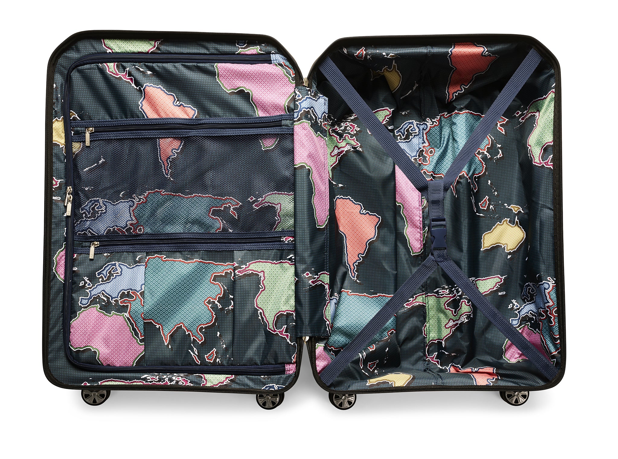 Ted Baker Flying Colours Hardside Trolley 4 Wheel Spinner, TSA Lock, Lightweight Suitcase, Men and Women Blush Pink 25 Inch Checked Medium U1