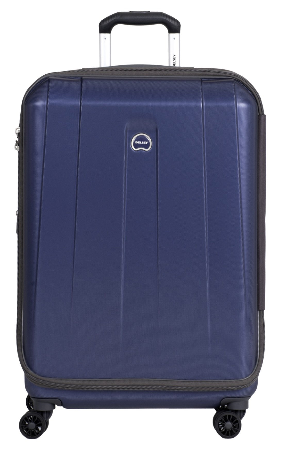 Delsey Paris Helium Shadow Hardside Luggage Expandable Spinner Trolley Collection ( Navy , Checked-Medium 25 Inch ) Navy Checked Medium 25 Inch U1