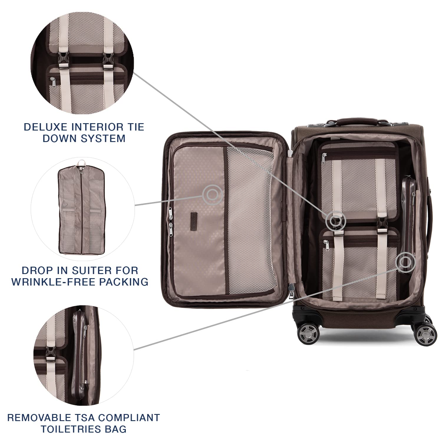 Travelpro Platinum Elite Softside Expandable Checked Luggage, 8 Wheel Spinner Large Suitcase, TSA Lock, Men and Women ( Rich Espresso Brown , Carry-On 21-Inch ) Rich Espresso Brown Carry On 21 Inch U2
