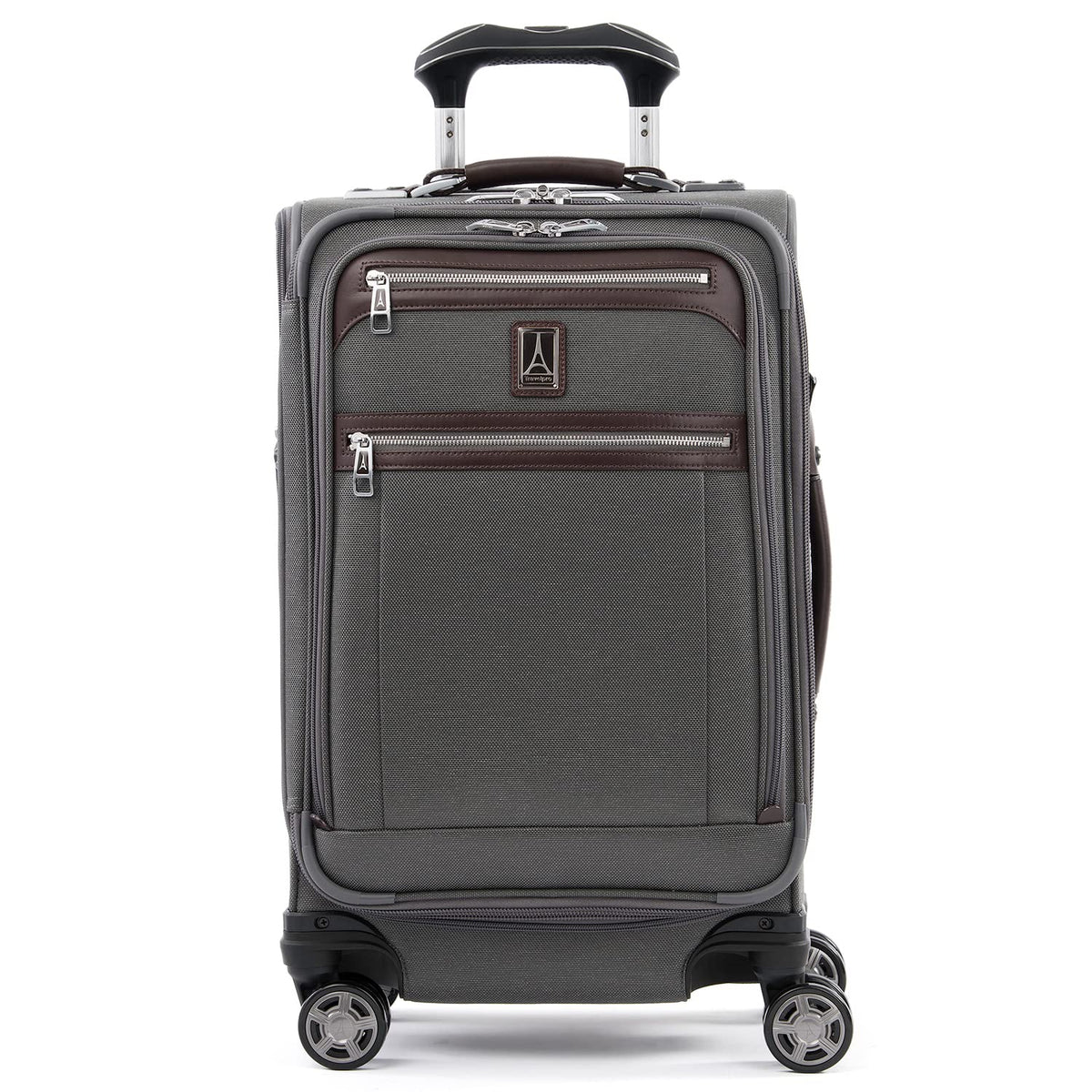 Travelpro Platinum Elite Softside Expandable Checked Luggage, 8 Wheel Spinner Large Suitcase, TSA Lock, Men and Women ( Vintage Grey , Carry-On 21-Inch ) Vintage Grey Carry On 21 Inch U8