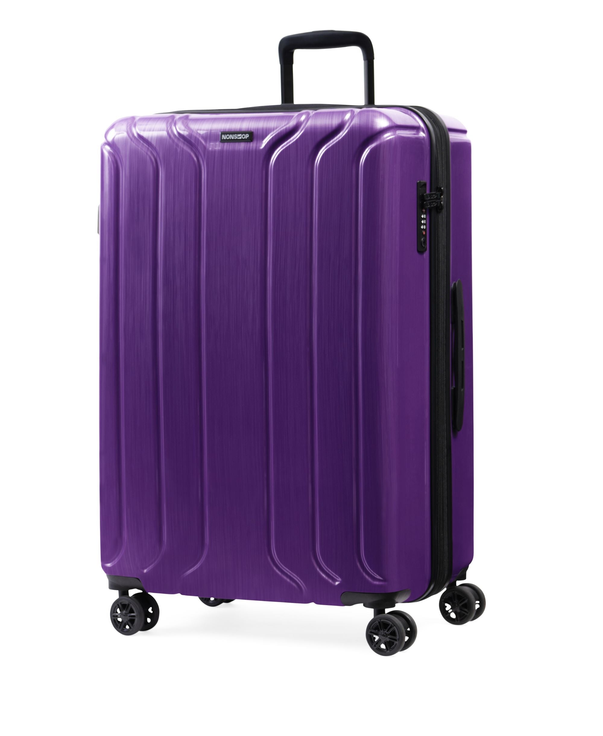 NONSTOP New York Elite Luggage Expandable Lightweight Spinner Wheels hard side shell Travel Suitcase Set, TSA Lock, Double USB Port, 3 packing cubes ( Purple , 3-piece Set (20/24/28) ) Purple 3 Piece Set 20 24 28 U1