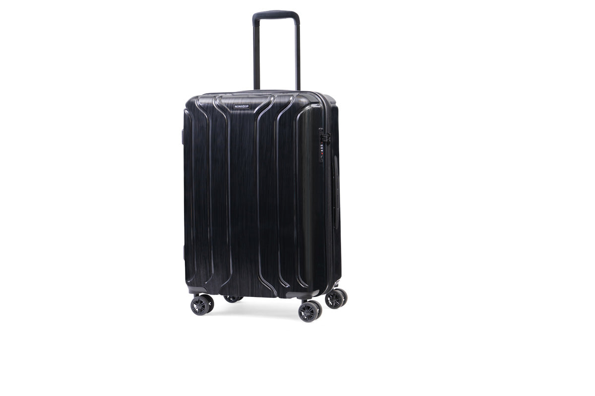 NONSTOP New York Elite Luggage Expandable Lightweight Spinner Wheels hard side shell Travel Suitcase Set, TSA Lock, Double USB Port, 3 packing cubes ( Black , 3-piece Set (20/24/28) ) Black 3 Piece Set 20 24 28 U1