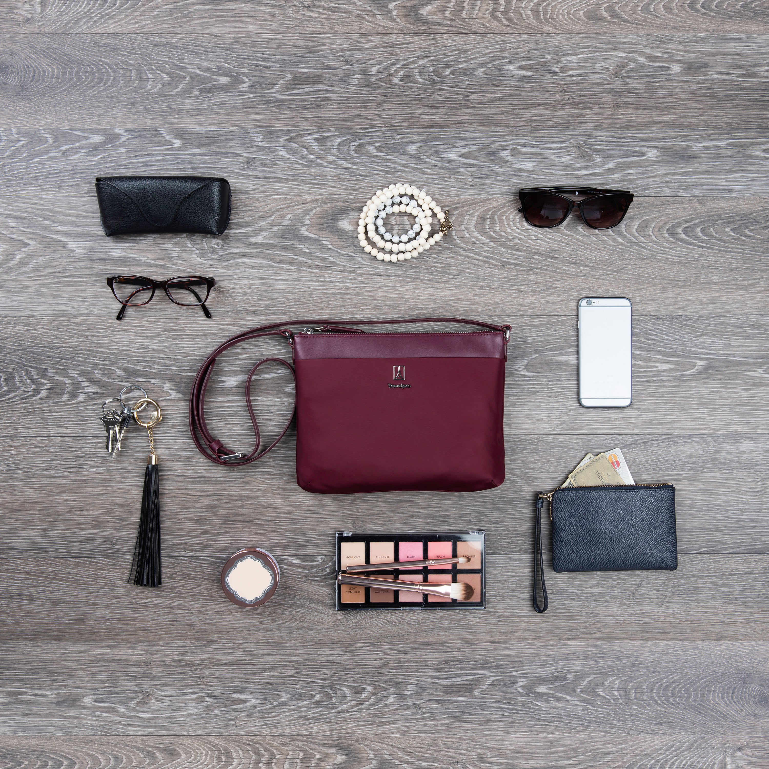 Travelpro Platinum Elite Women's Crossbody Bordeaux One Size U1
