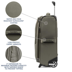 Travelpro Maxlite 5 Softside Expandable Upright 2 Wheel Luggage, Lightweight Suitcase, Men and Women ( Slate Green , Carry-on 20-Inch ) Slate Green Carry On 20 Inch U5