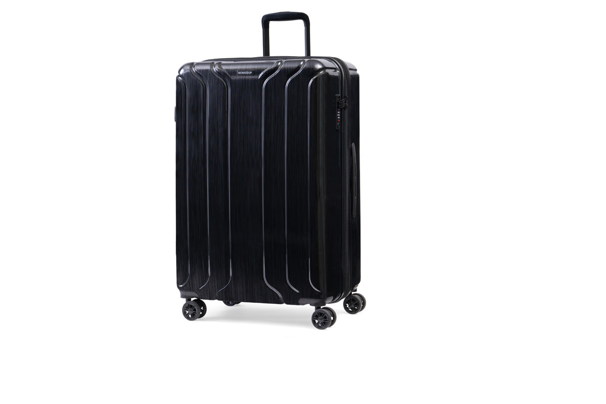 NONSTOP New York Elite Luggage Expandable Lightweight Spinner Wheels hard side shell Travel Suitcase Set, TSA Lock, Double USB Port, 3 packing cubes ( Black , Checked-Large 28-Inch ) Black Checked Large 28 Inch U1