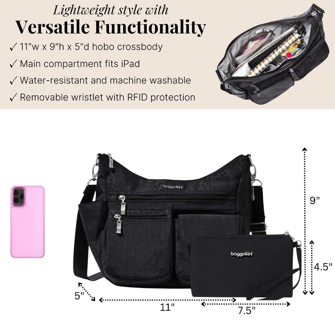 Baggallini Modern Everywhere Bag ( Black Cheetah Emboss , One Size ) Black Cheetah Emboss One Size U1