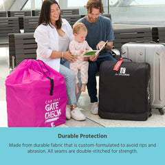 J.L. Childress Gate Check Bag for Car Seats - Air Travel Bag - Fits Convertible Car Seats, Infant carriers & Booster Seats ( Neon Pink , One Size ) Neon Pink One Size U1
