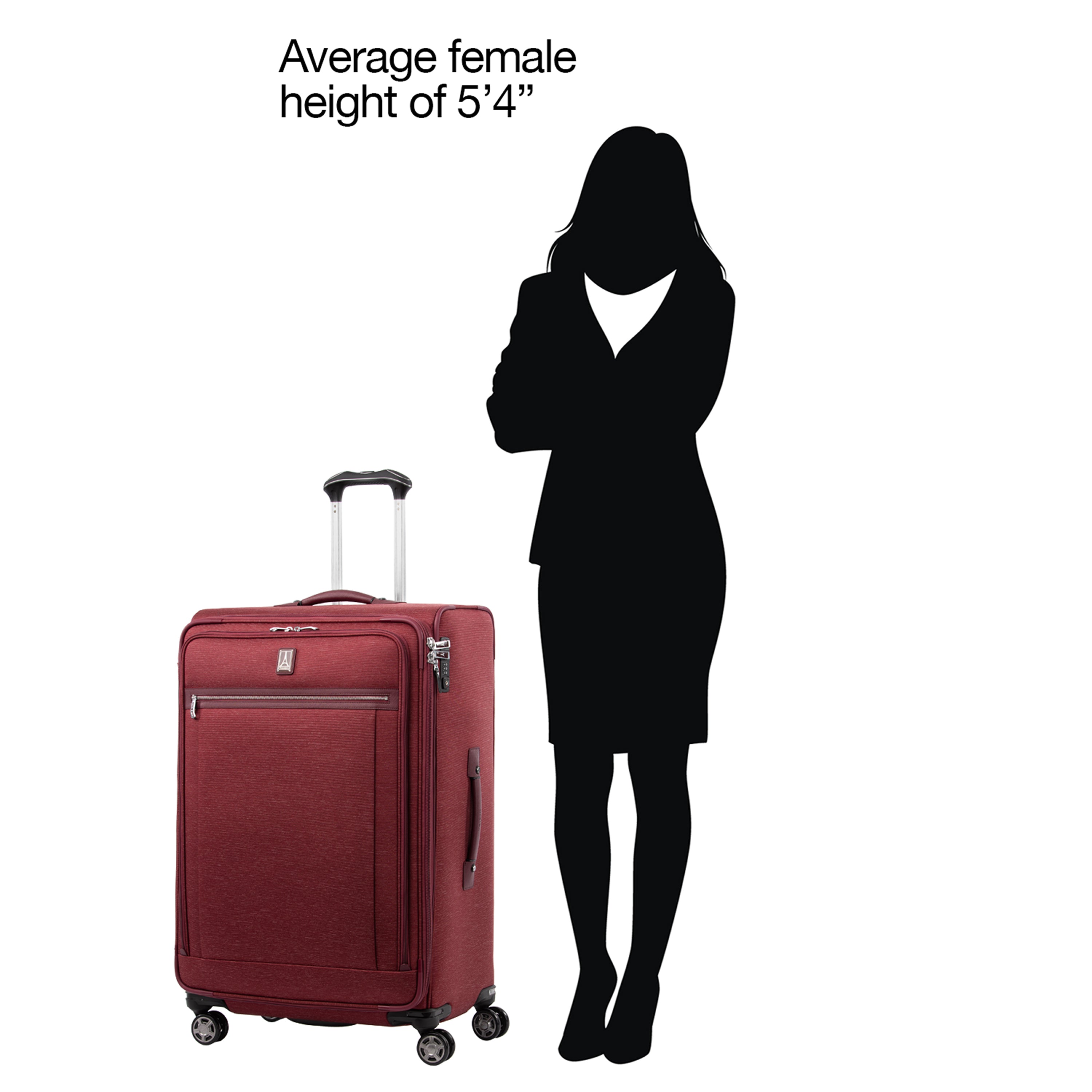 Travelpro Platinum Elite Softside Expandable Luggage, 8 Wheel Spinner Suitcase, USB Port, Suiter, Men and Women Bordeaux Checked Large 29 Inch U4