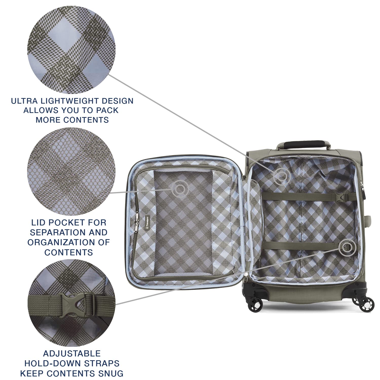 Travelpro Maxlite 5 Softside Expandable Luggage with 4 Spinner Wheels, Lightweight Suitcase, Men and Women Slate Green Carry On 19 Inch U3