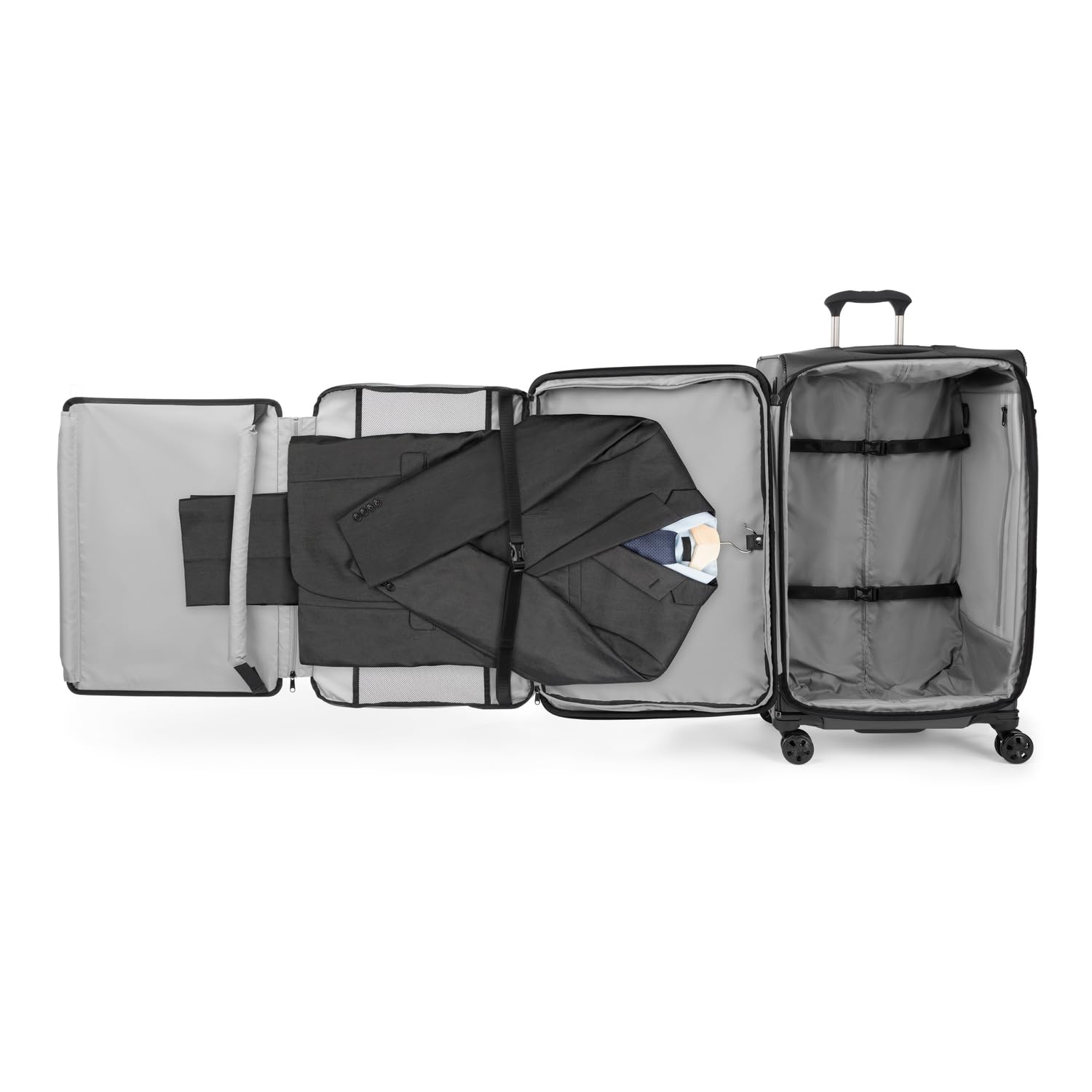 Travelpro Crew Classic Lightweight Softside Expandable Luggage, 8 Wheel Spinner Suitcase, Men and Women ( Titanium Grey , Checked Large 29-Inch ) Titanium Grey Checked Large 29 Inch U1