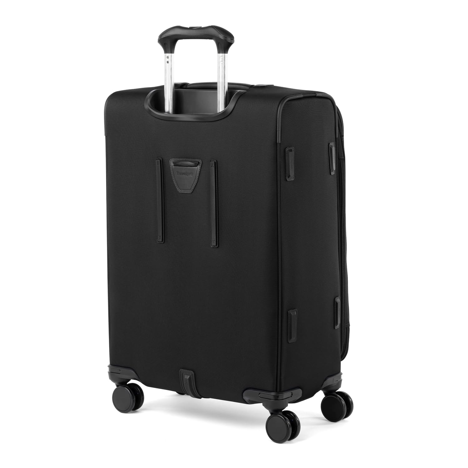Travelpro Versapack + Lightweight Softside Expandable Checked Luggage, 8 Spinner Suitcase, TSA Lock, Men and Women ( Black , Checked Medium 25-Inch ) Black Checked Medium 25 Inch U2
