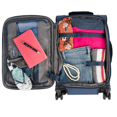 Travelpro Tourlite Softside Expandable Luggage with 4 Spinner Wheels, Lightweight Suitcase, Men and Women Blue Carry On 21 Inch U22