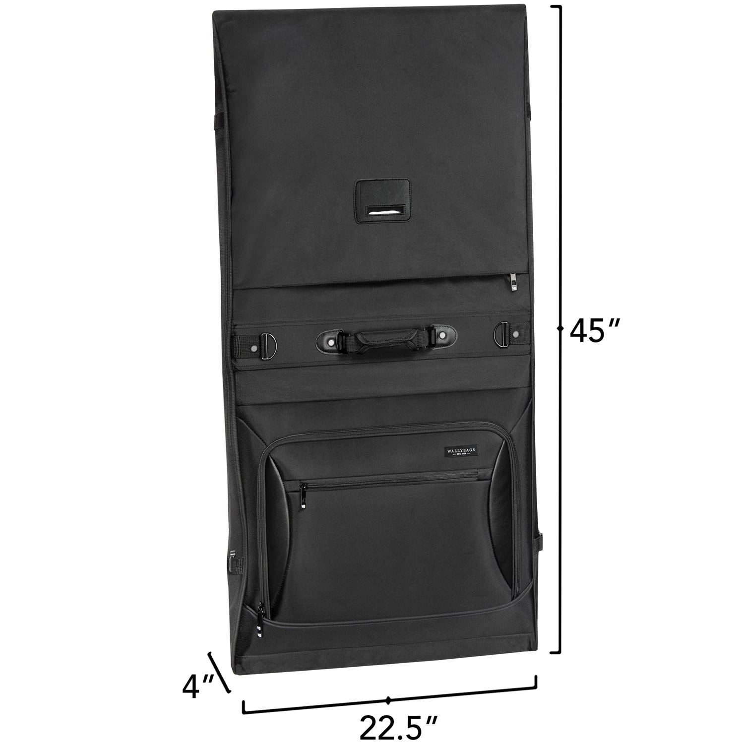 WallyBags Solutions Premium Garment Bag with shoulder strap and multiple pockets ( Black , 45-Inch ) Black 45 Inch U1