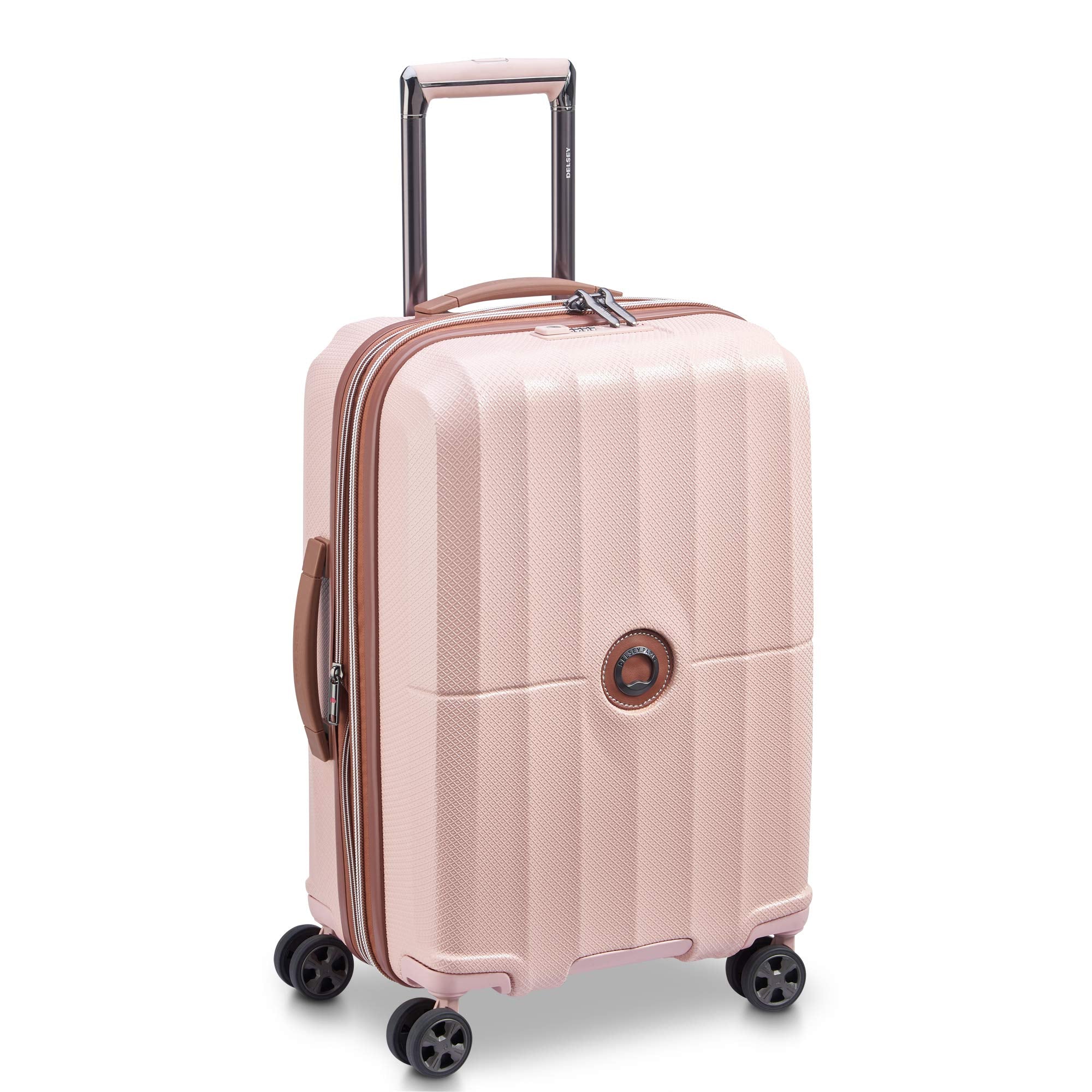 DELSEY Paris Carrousel Hardside Expandable Luggage with Spinner Wheels Pink Carry On 21 Inch U4