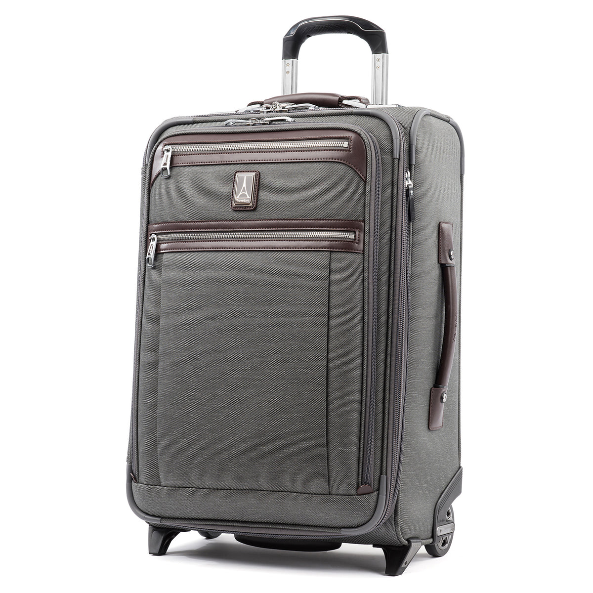 Travelpro Platinum Elite Softside Expandable Luggage, 2 Wheel Upright Suitcase, USB Port, Men and Women ( Vintage Grey , Carry On 22 Inch ) Vintage Grey Carry On 22 Inch U2