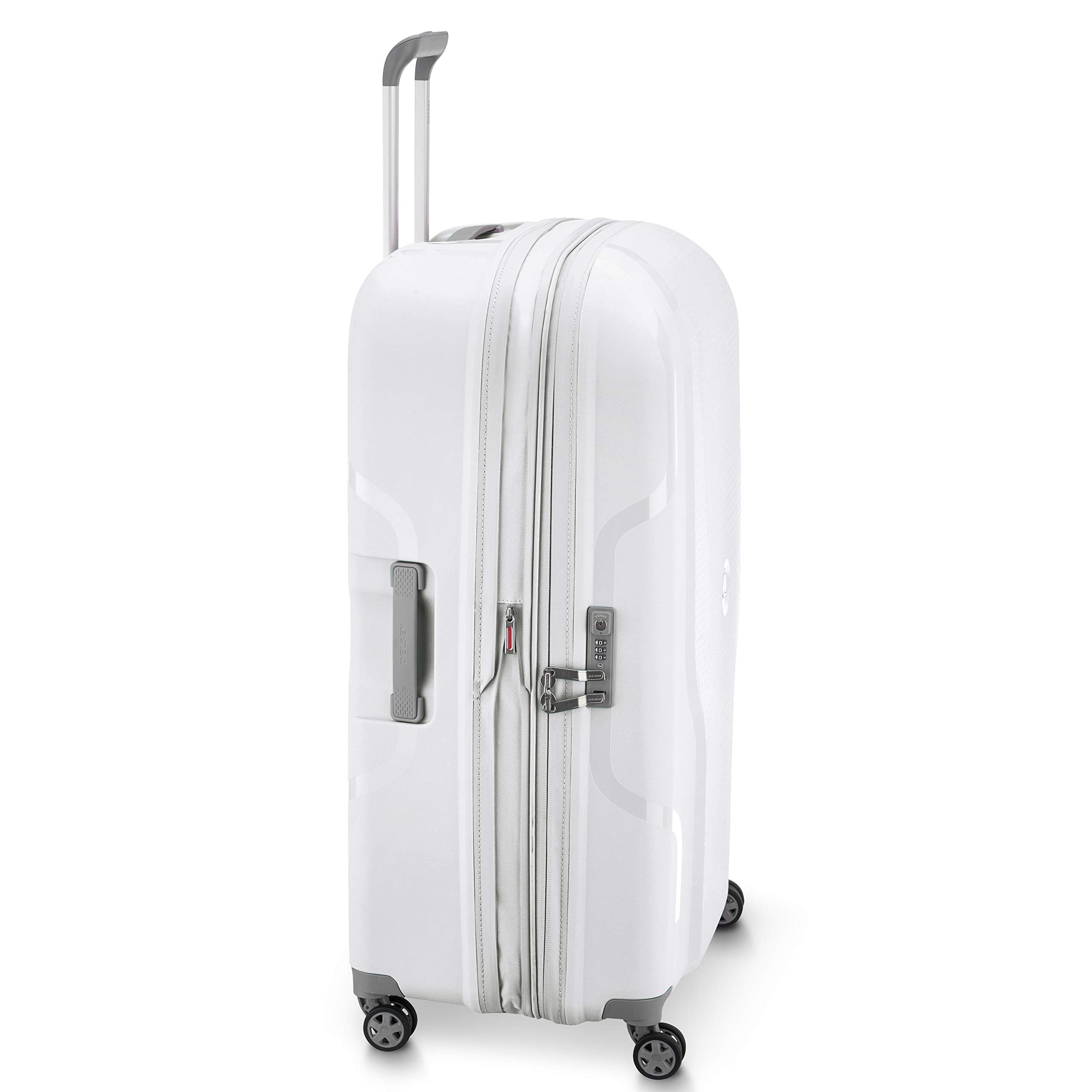 DELSEY Paris Clavel Hardside Expandable Luggage with Spinner Wheels ( WHITE , Checked-Large 30 Inch ) WHITE Checked Large 30 Inch U4
