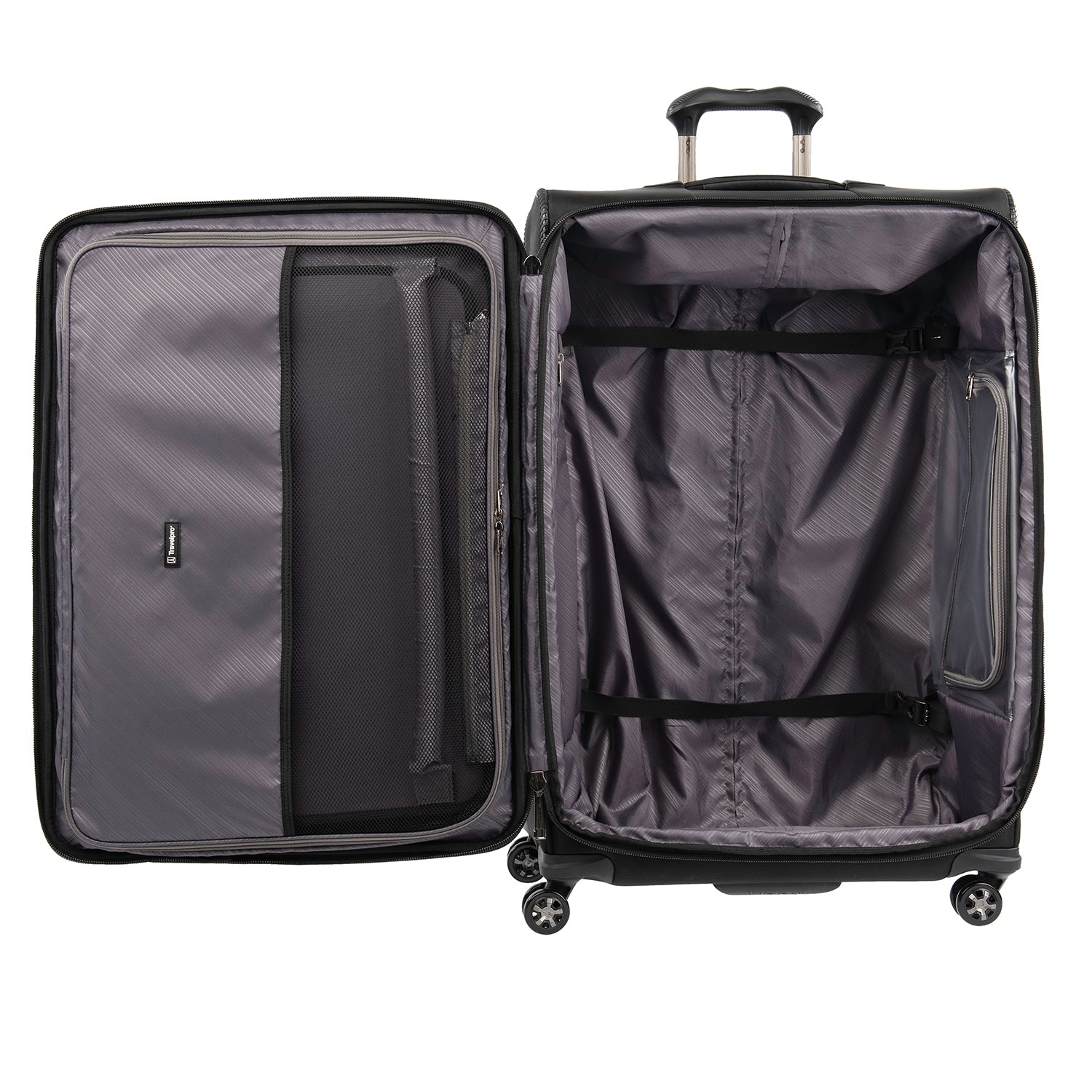 Travelpro Crew Versapack Softside Expandable Spinner Wheel Luggage ( Jet Black , Checked-Large 29-Inch ) Jet Black Checked Large 29 Inch U6