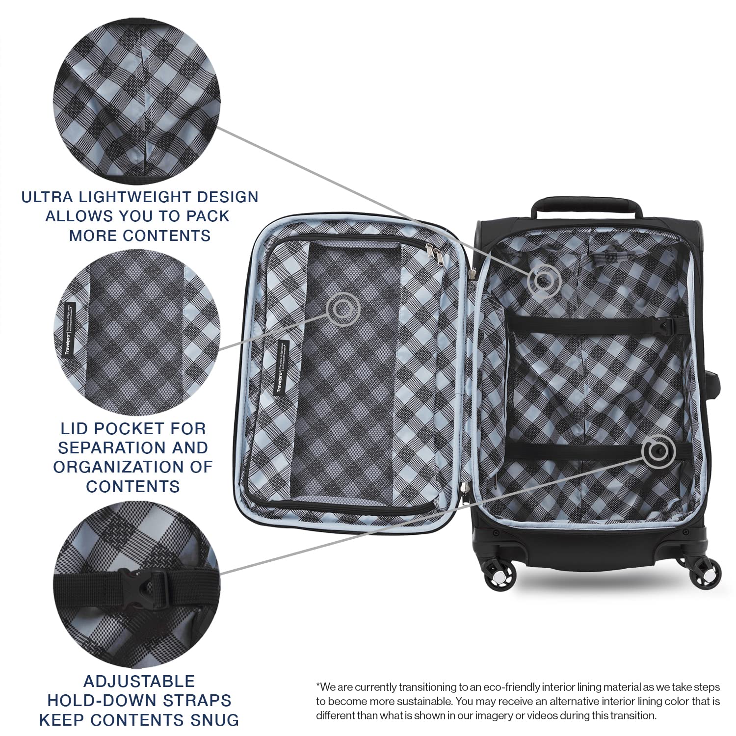 Travelpro Maxlite 5 Softside Expandable Luggage with 4 Spinner Wheels, Lightweight Suitcase, Men and Women Black Carry On 21 Inch U27