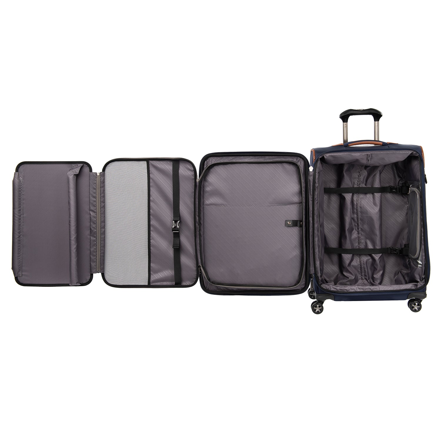 Travelpro Crew Versapack Softside Expandable Spinner Wheel Luggage ( Patriot Blue , Checked-Medium 25-Inch ) Patriot Blue Checked Medium 25 Inch U3