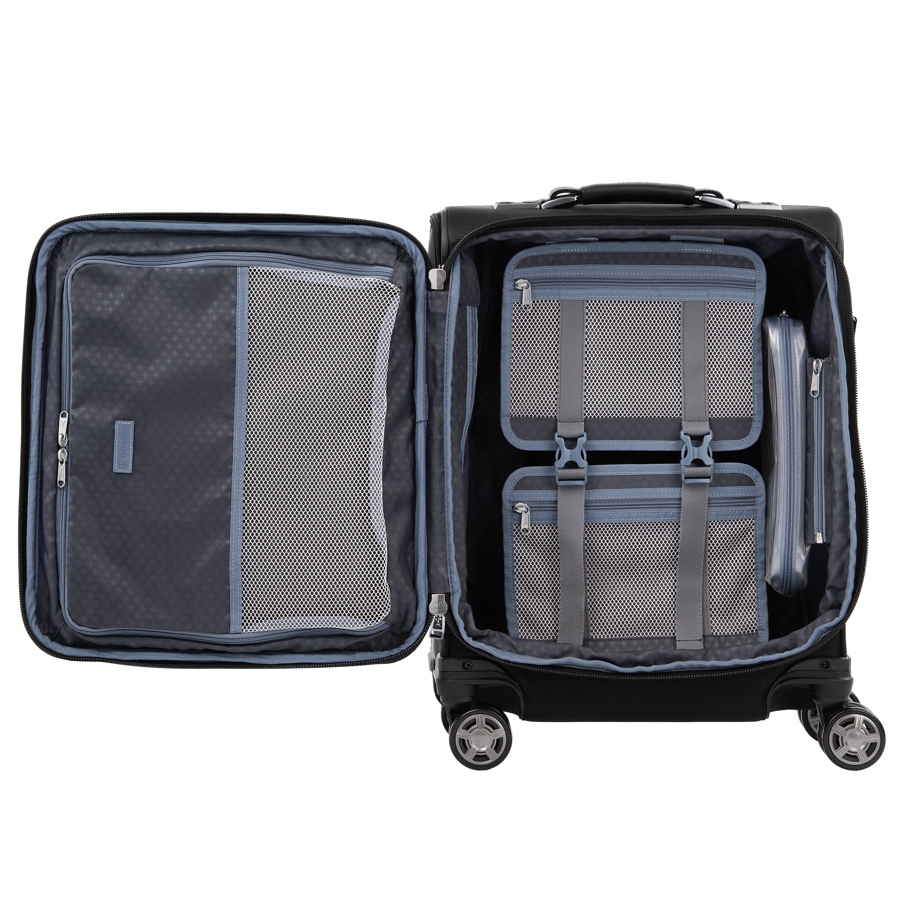 Travelpro Platinum Elite Softside Expandable Luggage, 8 Wheel Spinner Suitcase, USB Port, Suiter, Men and Women U9