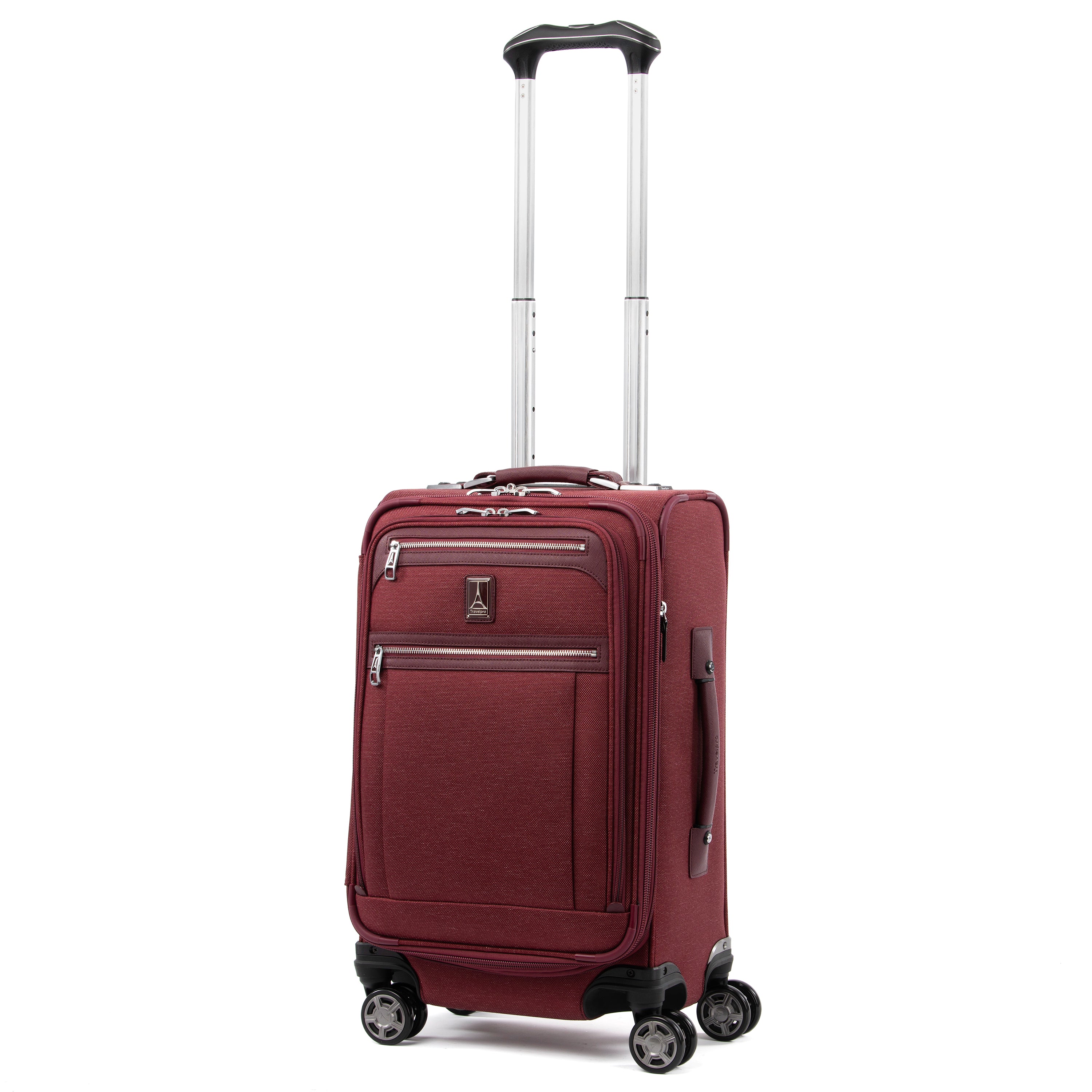 Travelpro Platinum Elite Softside Expandable Luggage, 8 Wheel Spinner Suitcase, USB Port, Suiter, Men and Women Bordeaux Carry On 21 Inch U3