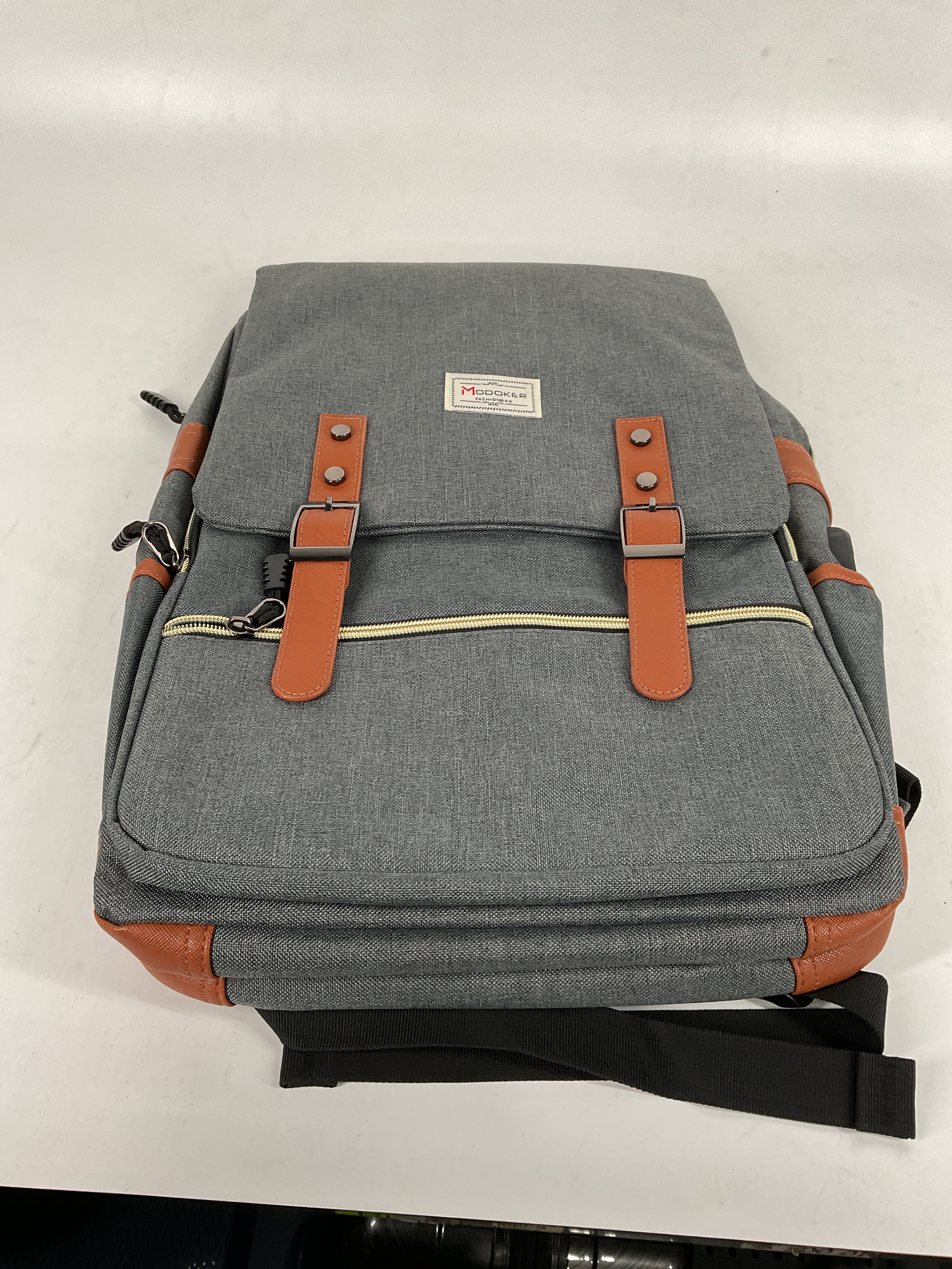Modoker Vintage Laptop Backpack for Women Men,Travel Backpacks with USB Charging Port Fashion Backpack Fits 15.6Inch Notebook, Grey Grey 15.6 inch U1