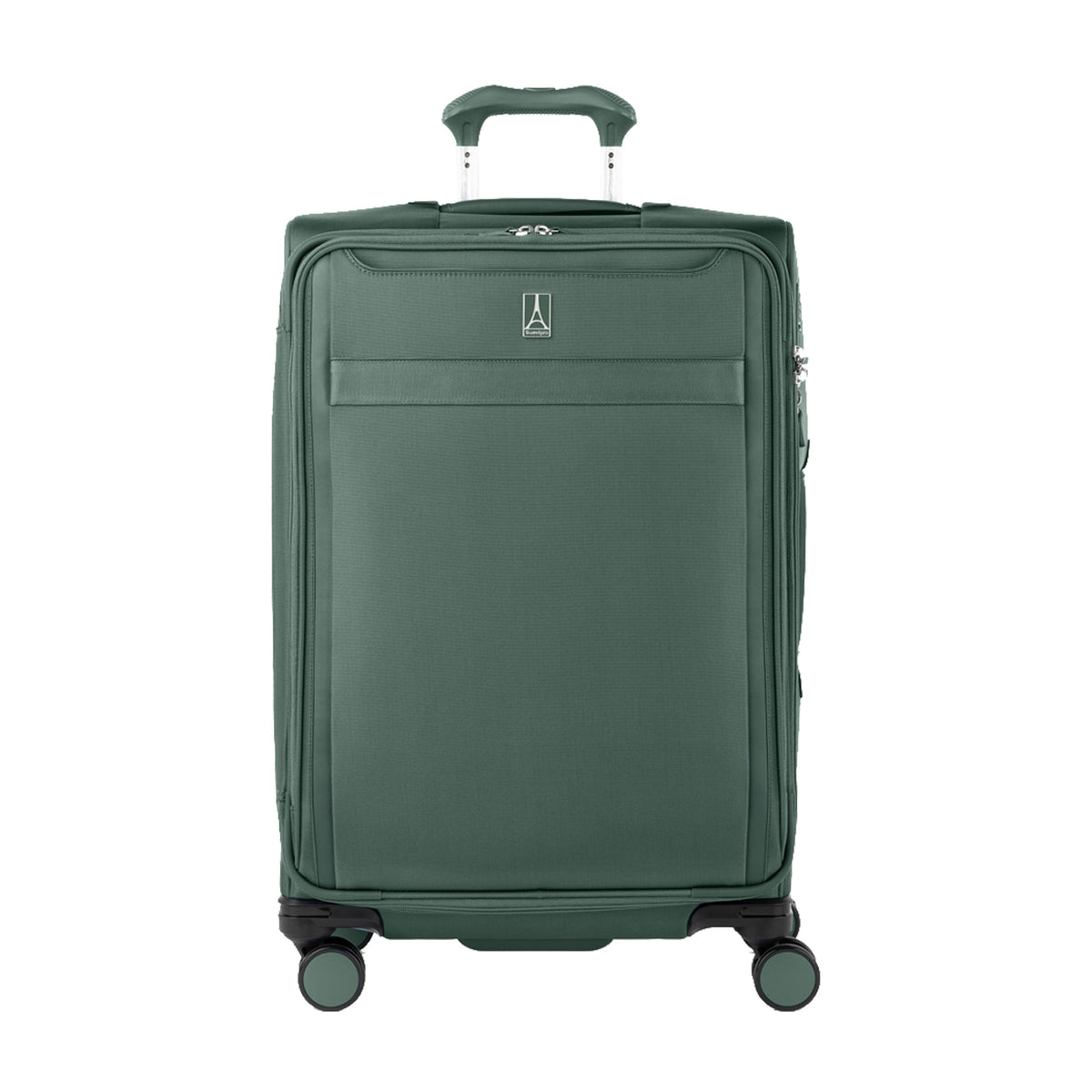 Travelpro Versapack + Lightweight Softside Expandable Checked Luggage, 8 Spinner Suitcase, TSA Lock, Men and Women ( Desert Sage , Checked Medium 25-Inch ) Desert Sage Checked Medium 25 Inch U1