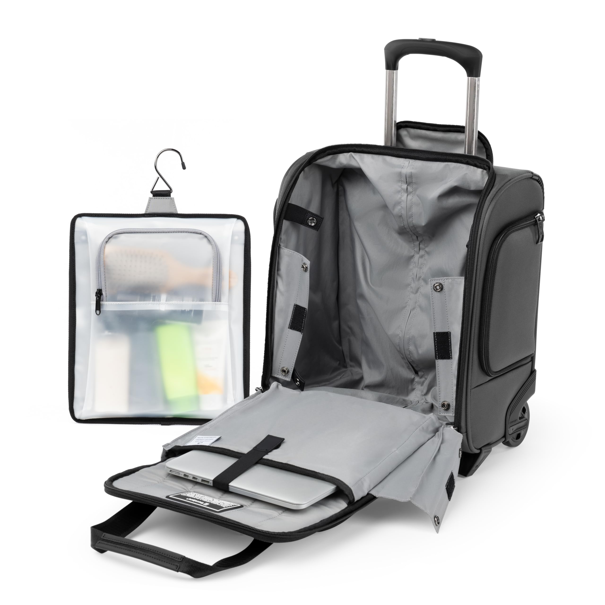 Travelpro Crew Classic Lightweight Softside Luggage, Rolling Underseat Carry on Bag, 14" Laptop or Tablet Sleeve, Men and Women, 17-Inch ( Titanium Grey , 17-Inch ) Titanium Grey 17 Inch U2