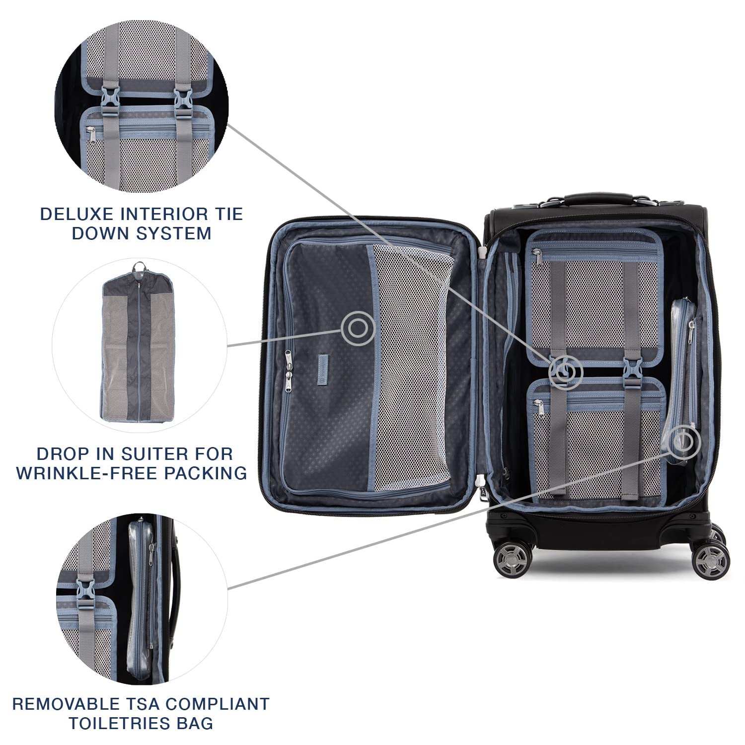 Travelpro Platinum Elite Softside Expandable Checked Luggage, 8 Wheel Spinner Large Suitcase, TSA Lock, Men and Women ( Shadow Black , Carry-On 21-Inch ) Shadow Black Carry On 21 Inch U32