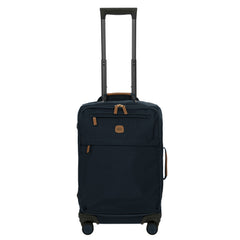 Bric's X-Travel 21 Carry-On Spinner Luxury Softside Luggage with 360 Wheels, Recycled Water-Resistant Fabric, Interior Pockets, and Leather Details ( Navy , One Size ) Navy One Size U2