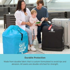 J.L. Childress Gate Check Bag for Car Seats - Air Travel Bag - Fits Convertible Car Seats, Infant carriers & Booster Seats ( Neon Blue , One Size ) Neon Blue One Size U1