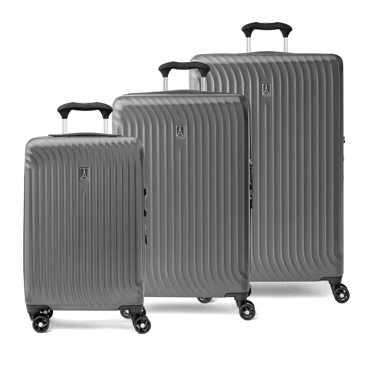 Travelpro Maxlite Air Hardside Expandable Luggage, 8 Spinner Wheels, Lightweight Hard Shell Polycarbonate Shadow Grey 3 Piece Set 21 25 28 U1