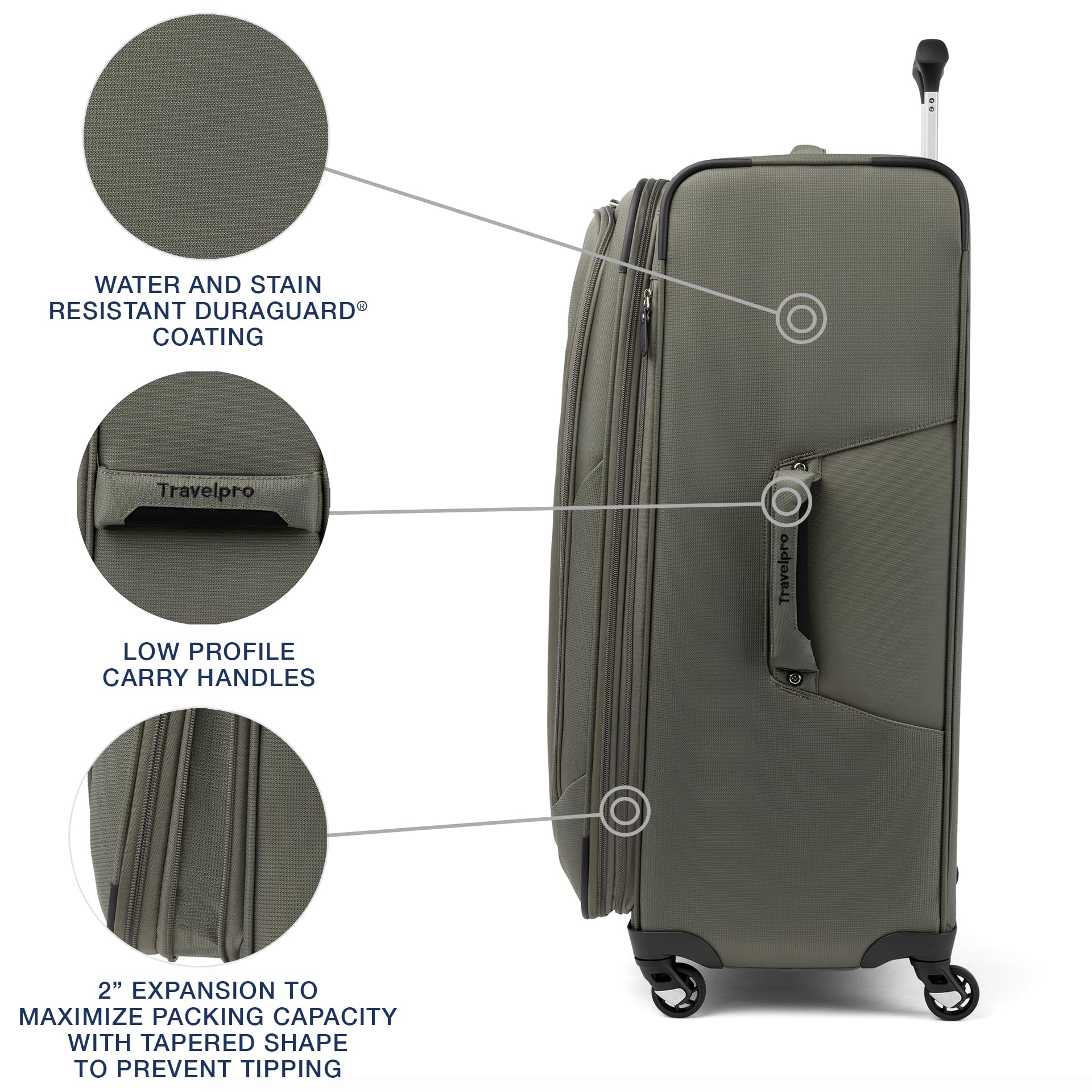 Travelpro Maxlite 5 Softside Expandable Luggage with 4 Spinner Wheels, Lightweight Suitcase, Men and Women ( Slate Green , Checked-Large 29-Inch ) Slate Green Checked Large 29 Inch U8