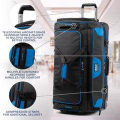 Travelpro Bold Drop Bottom Wheeled Rolling Duffel Bag ( Blue/Black , 30-Inch ) Blue/Black 30 Inch U6