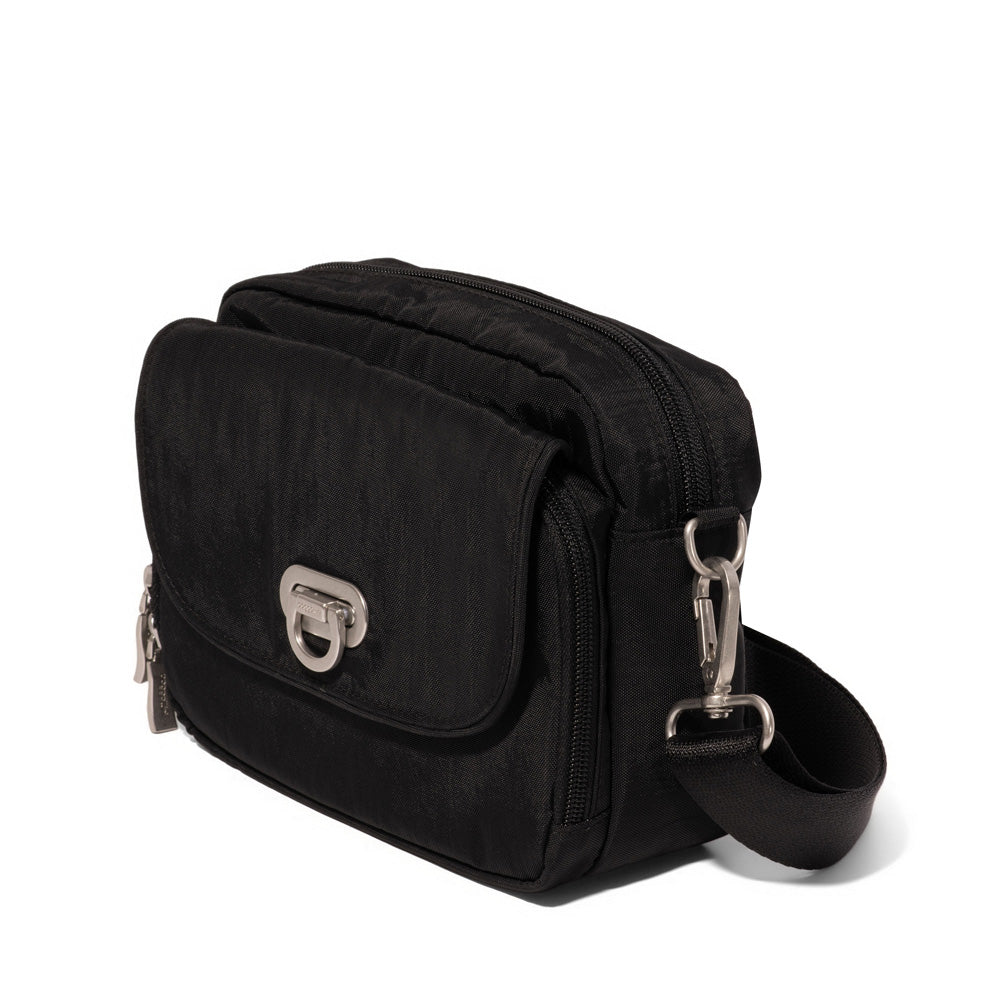 Baggallini Coastal Flip Lock Camera Bag Crossbody ( Black , One Size ) Black One Size U1