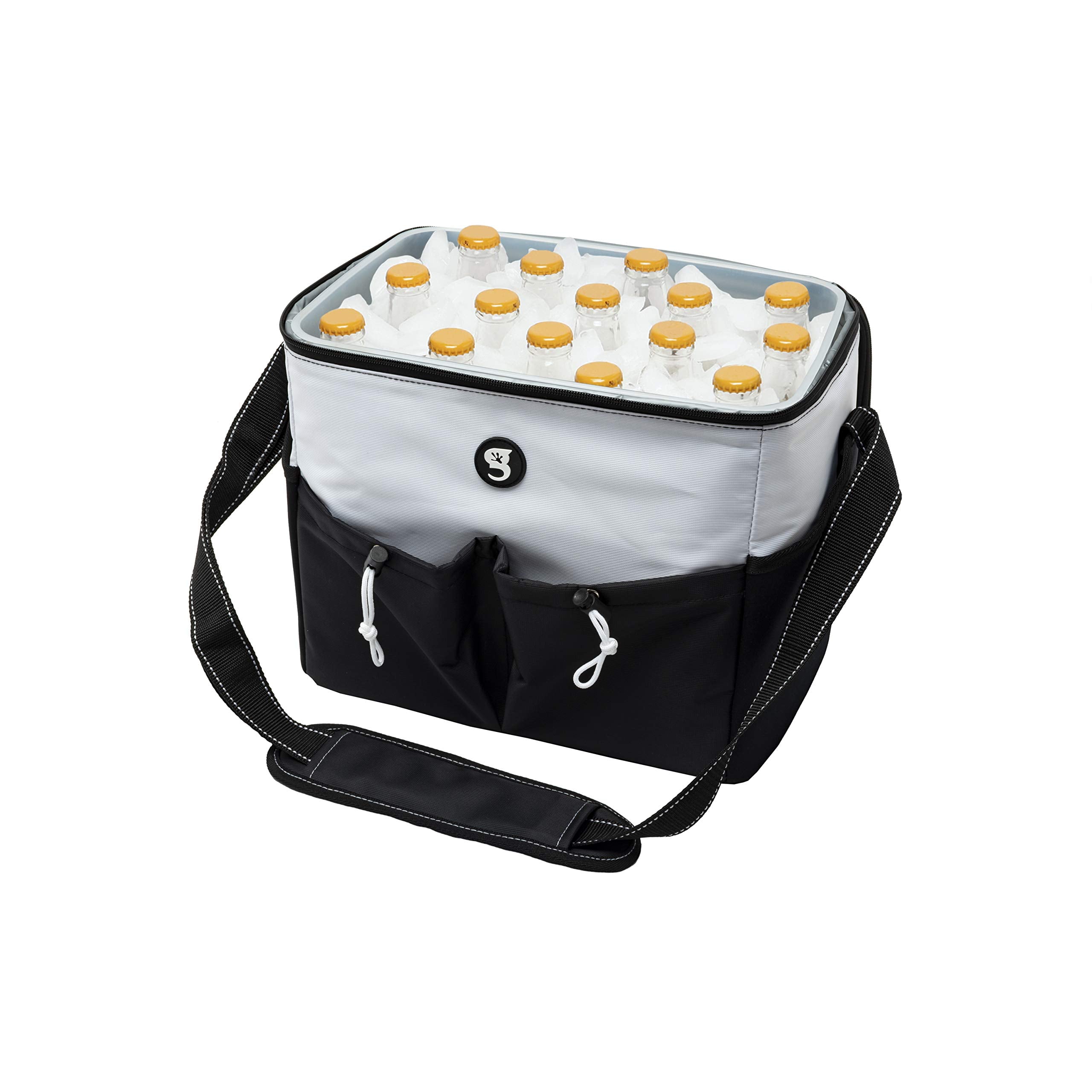 Geckobrands Large 15 bottle / 24 Can Cooler with Removable Hard Liner ( White/Black , One Size ) White/Black One Size U1