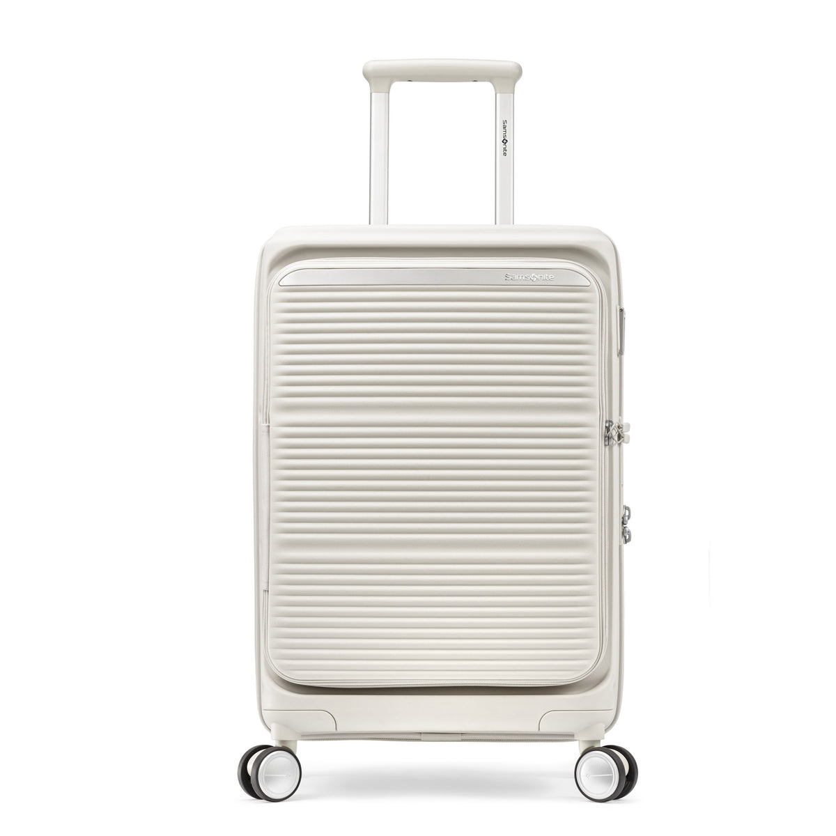 Samsonite Paralux Carry-On Luggage - Innovative Design - Quick Access Front Pocket - Dual Suspension Wheel Technology - TSA Lock - Expandable - Includes Removable Packing Cubes ( Stone Grey , Carry-On Spinner ) Stone Grey Carry On Spinner U3