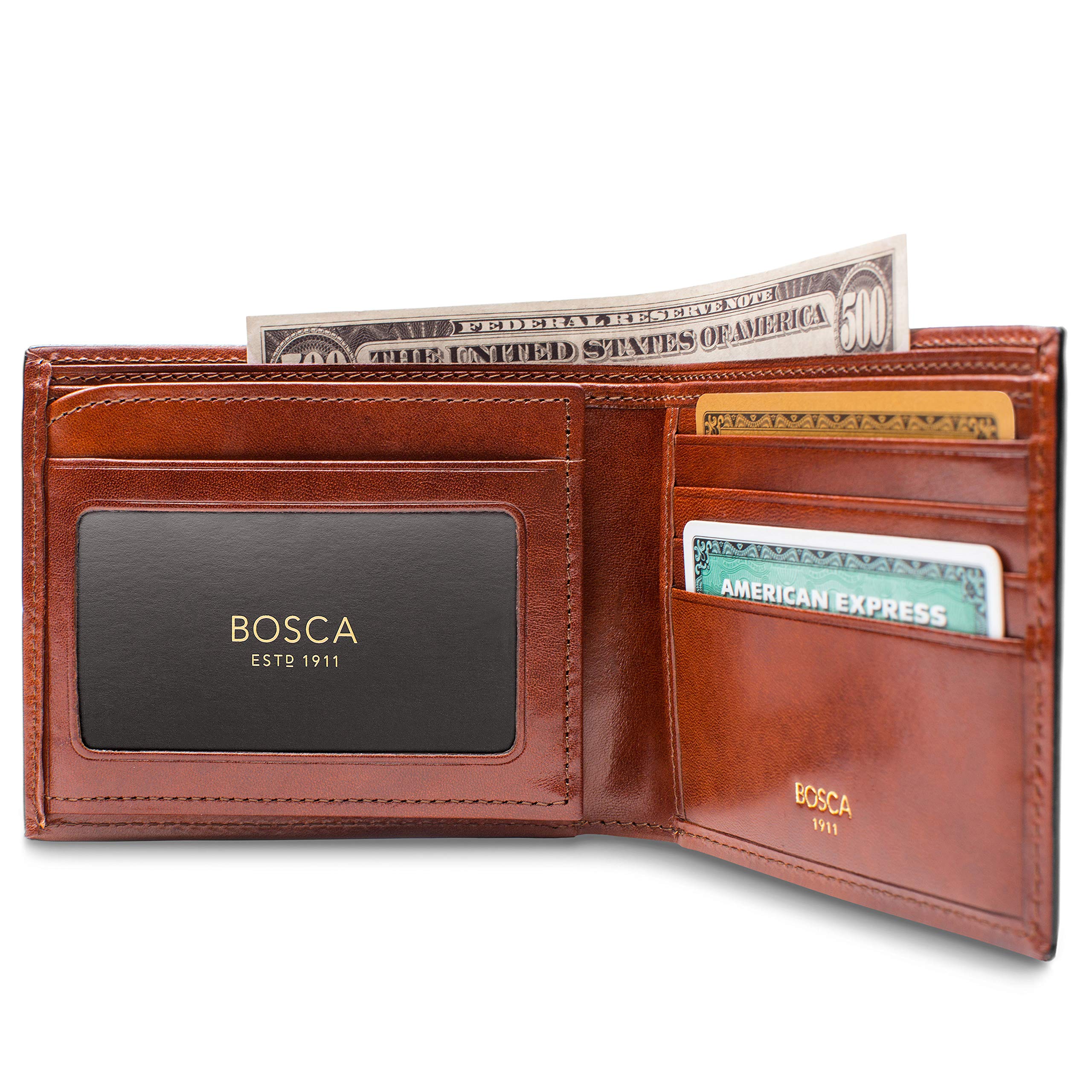 Bosca Old Leather Continental I.D. Wallet ( Amber , One Size ) Amber One Size U2