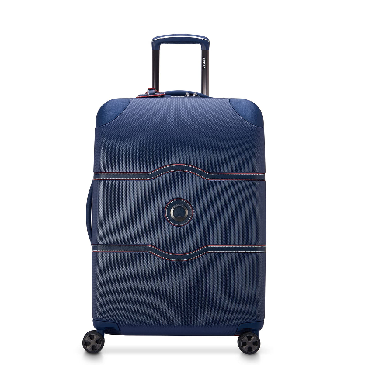 DELSEY Paris Chatelet Air 2.0 Hardside Luggage with Spinner Wheels ( Navy , Checked-Medium 24 Inch ) Navy Checked Medium 24 Inch U6