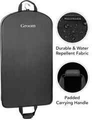 WallyBags 40" Deluxe Groom Tux and Suit Travel Garment Bag ( Black-G3 , One Size ) Black-G3 One Size U2