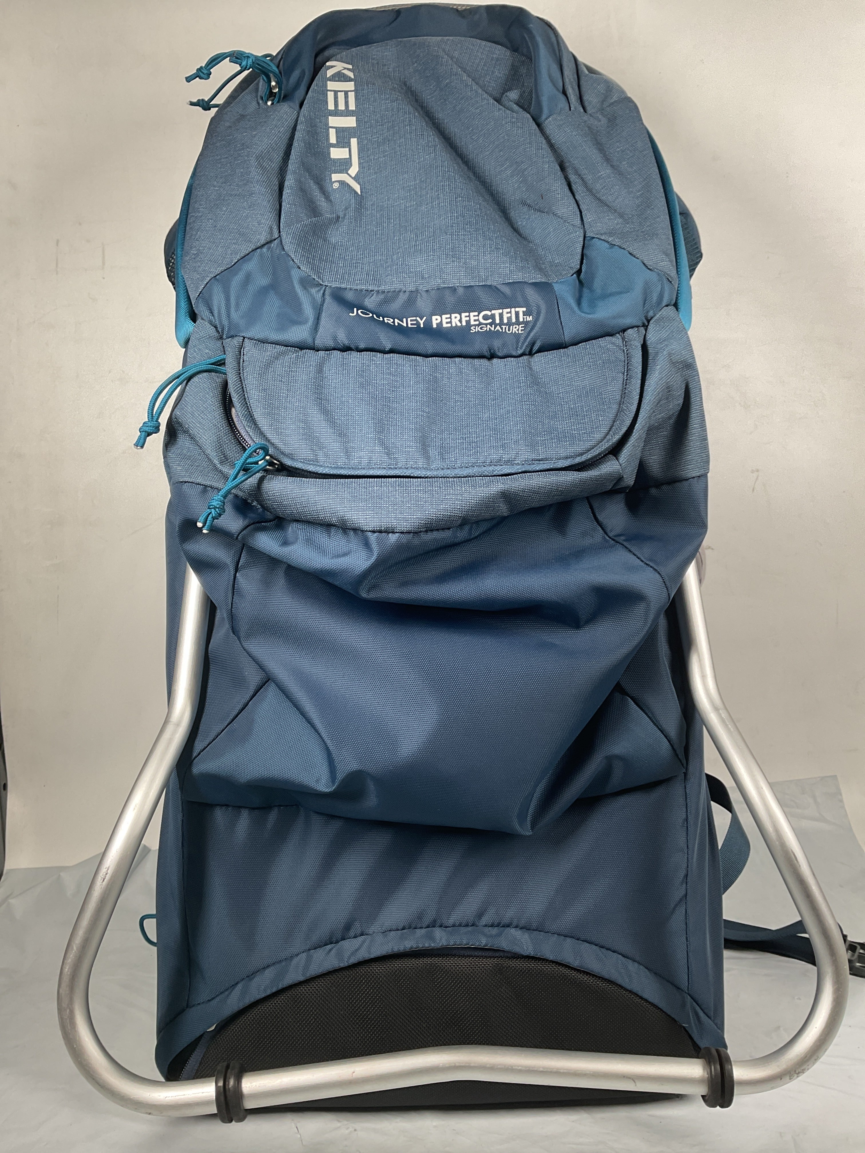 Kelty Journey PerfectFIT ELITE Child Carrier for Infants and Toddlers, Zippered Pockets Galore, 26L, Waistbelt, Aluminum Frame, Integrated Sunshade Insignia Blue One Size U1