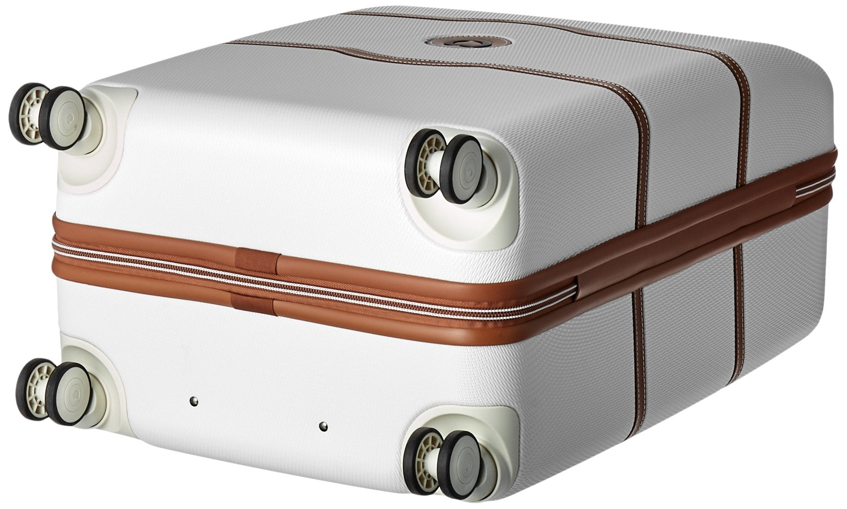 DELSEY Paris Chatelet Air 2.0 Hardside Luggage with Spinner Wheels ( Champagne White , Checked-Medium 24 Inch, with Brake ) Champagne White Checked Medium 24 Inch With Brake U11
