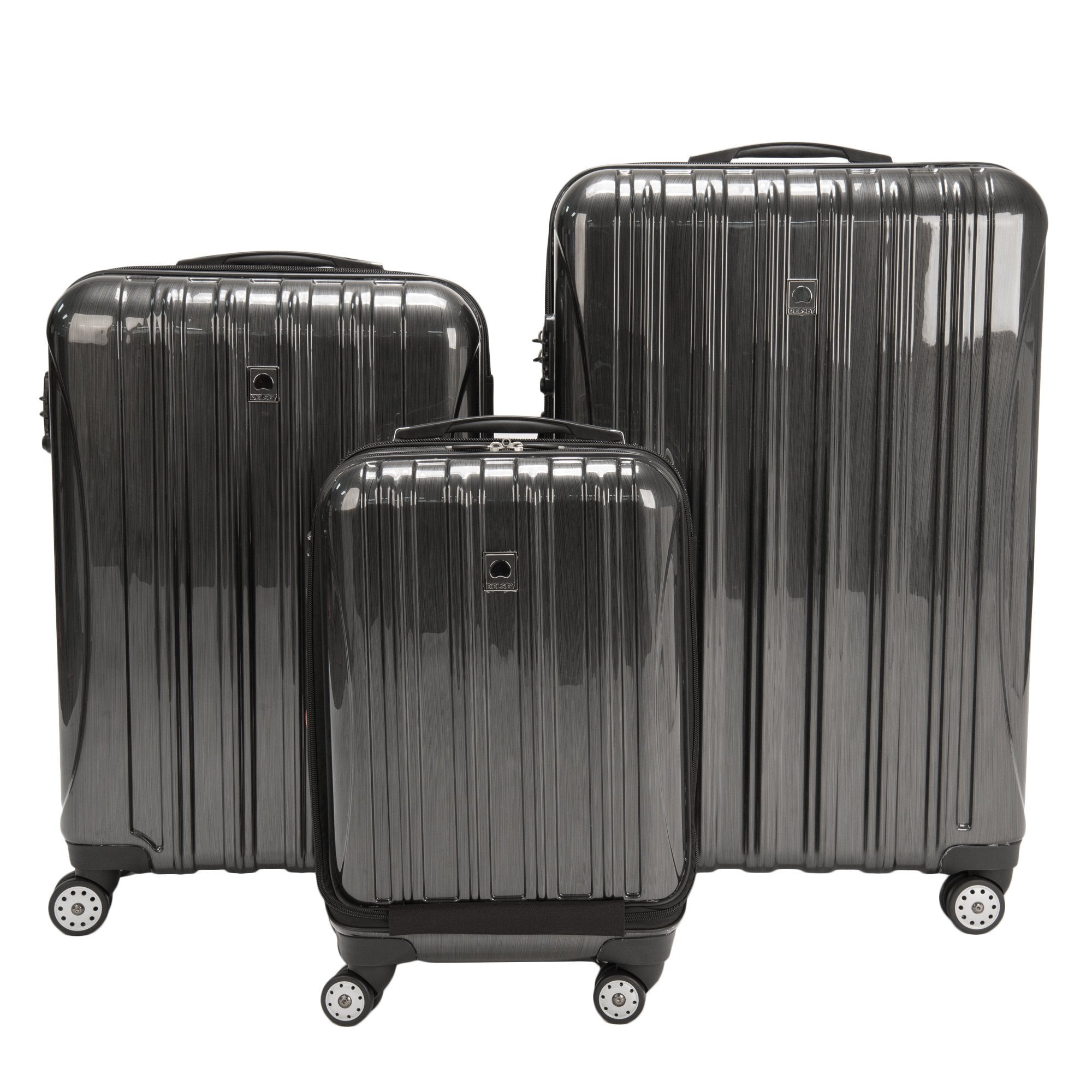 DELSEY Paris Helium Aero Hardside Expandable Luggage with Spinner Wheels Brushed Charcoal Checked Large 29 Inch U7