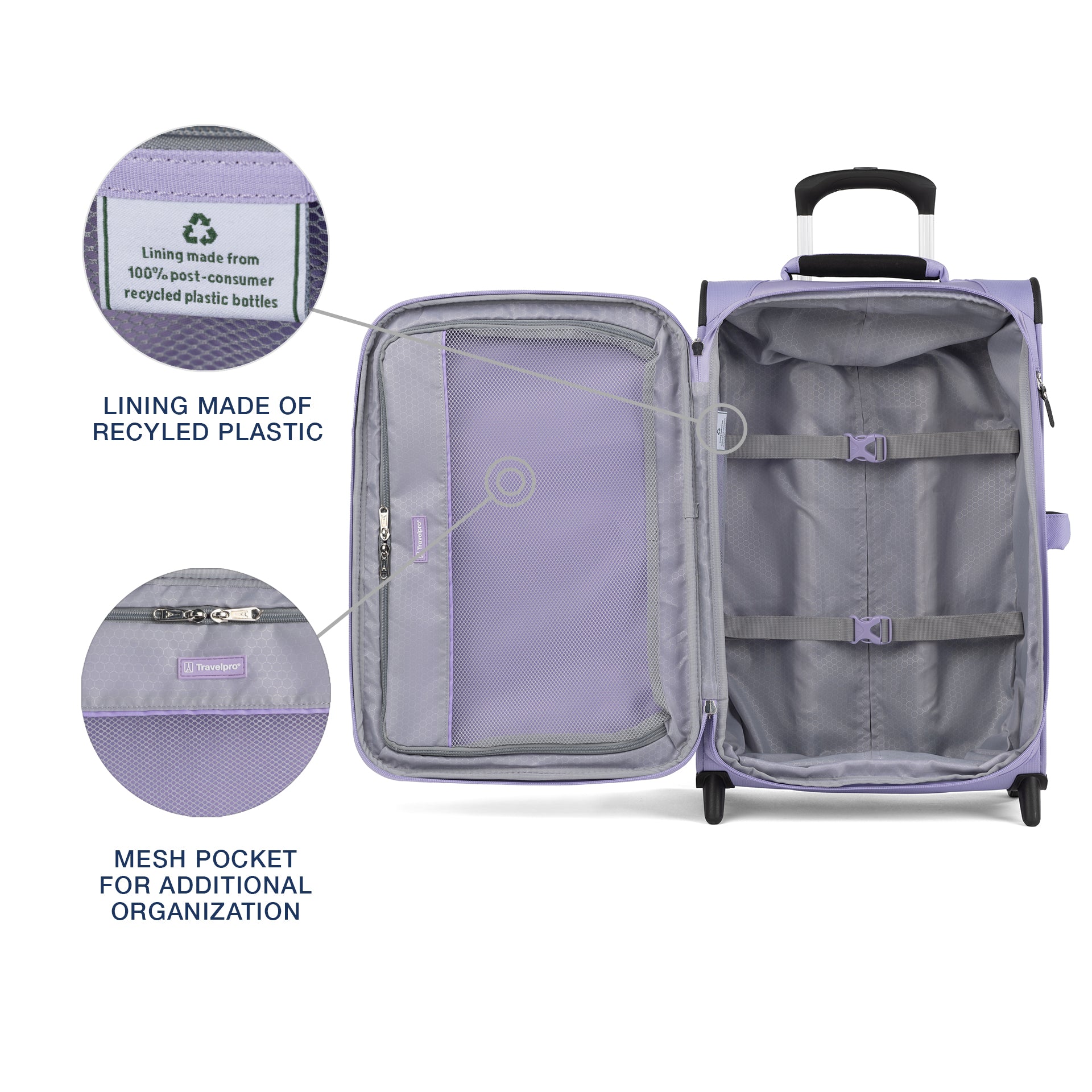 Travelpro Maxlite 5 Softside Expandable Upright 2 Wheel Luggage, Lightweight Suitcase, Men and Women Violet Carry On 22 Inch U1