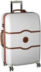 DELSEY Paris Chatelet Air 2.0 Hardside Luggage with Spinner Wheels ( Champagne White , Checked-Medium 24 Inch, with Brake ) Champagne White Checked Medium 24 Inch With Brake U11