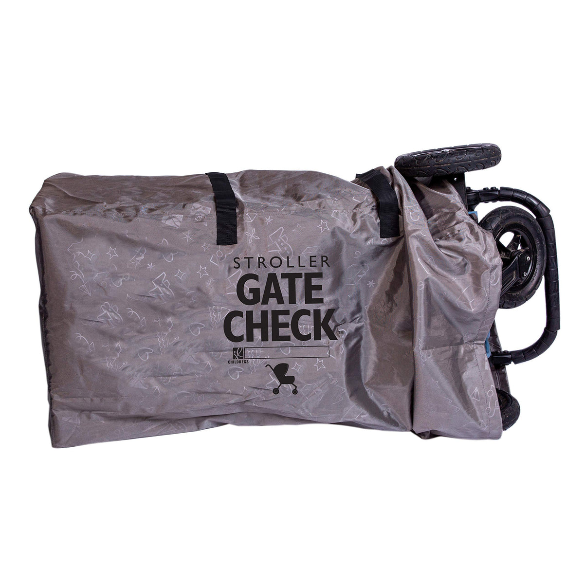 J.L. Childress DELUXE Gate Check Bag for Single & Double Strollers - Premium Heavy-Duty Durable Air Travel Bag, Adjustable Shoulder Straps - Fits Most Single & Double Strollers, Grey ( Grey ) Grey  U1