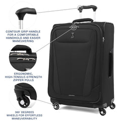 Travelpro Maxlite 5 Softside Expandable Luggage with 4 Spinner Wheels, Lightweight Suitcase, Men and Women Black Checked Large 29 Inch U29