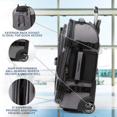 Travelpro Unisex-Adult Bold Softside Expandable Rollaboard Upright Luggage ( Grey/Black , Carry-On 22-Inch ) Grey/Black Carry On 22 Inch U5