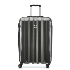 DELSEY PARIS Helium Aero Hardside Expandable Luggage with Spinner Wheels ( Brushed Charcoal , Checked-Medium 24 Inch ) Brushed Charcoal Checked Medium 24 Inch U4